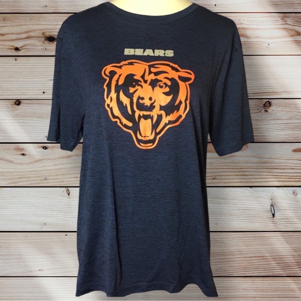 Chicago Bears Majestic Cool Base Blue T-shirt Medium VGUC - Picture 9 of 13